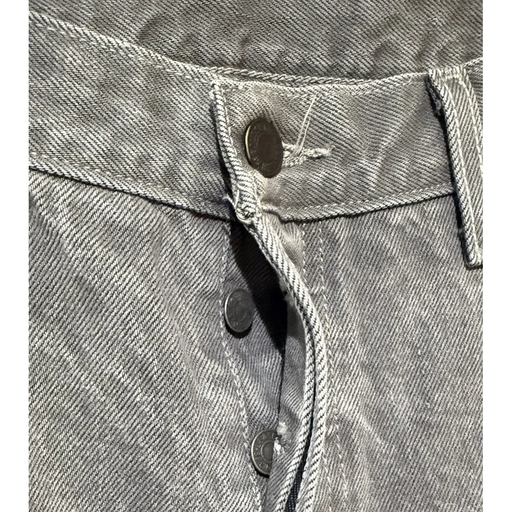 Levi's 501 Straight Leg Button Fly Gray Denim Jeans Men Size 36x32‎